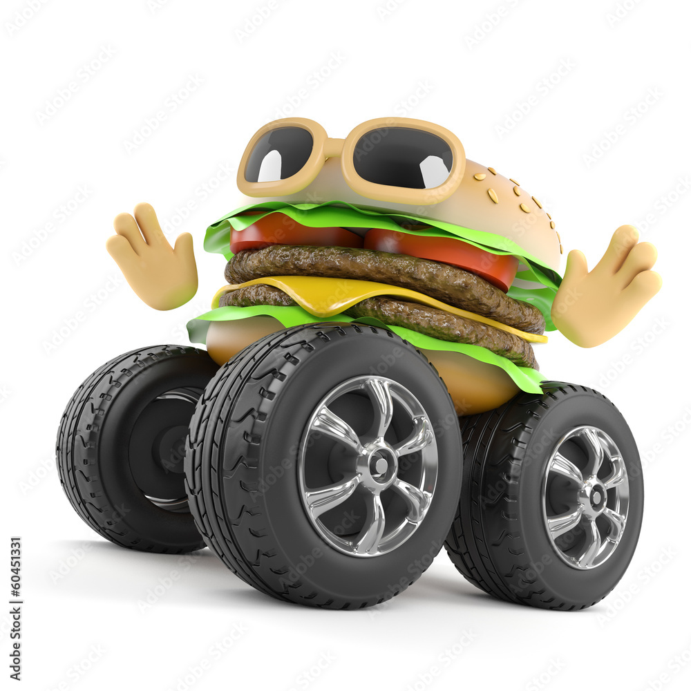 Burger monster truck Stock Illustration Adobe Stock