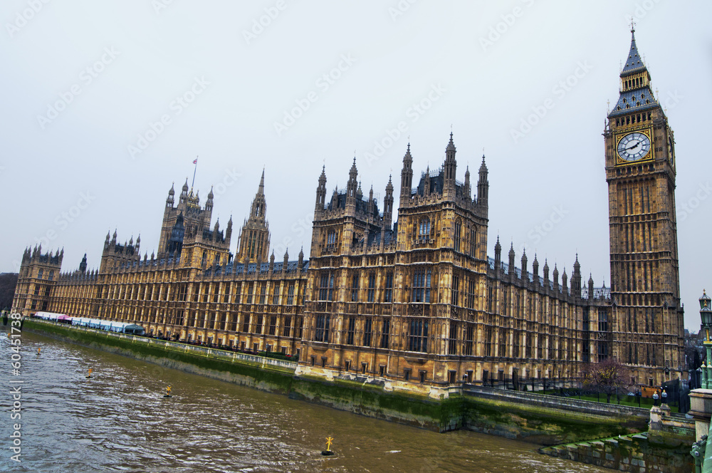 House of Parliament with Big Ban tower in London