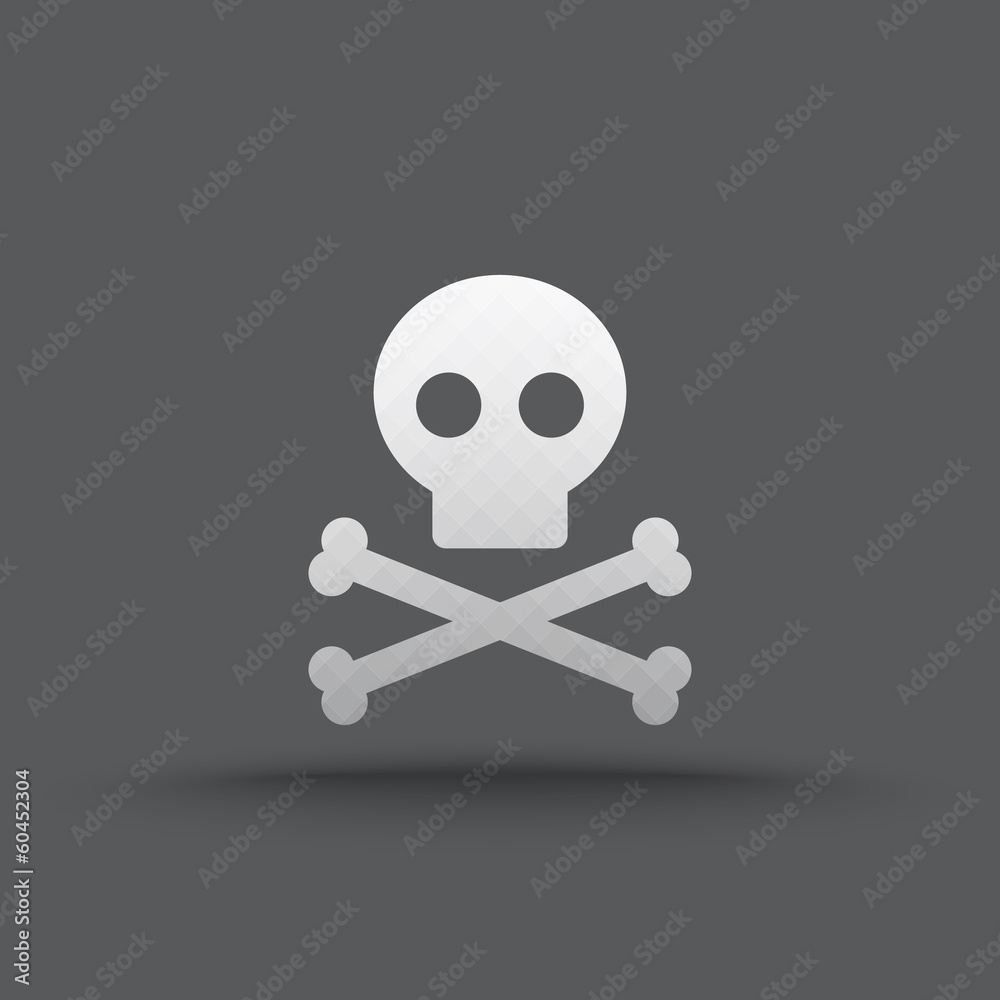 Vector of transparent skull and crossbones icon Vector of transparent skull and crossbones icon