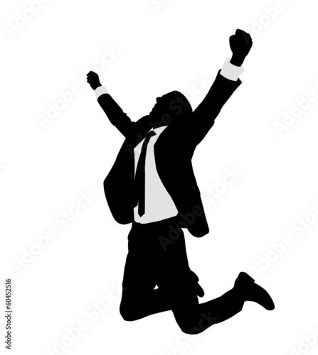 succesful bussinesman celebrating victory