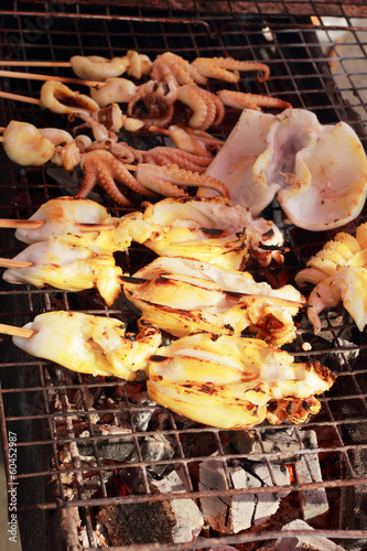 B-B-Q Grilled Squid in the market