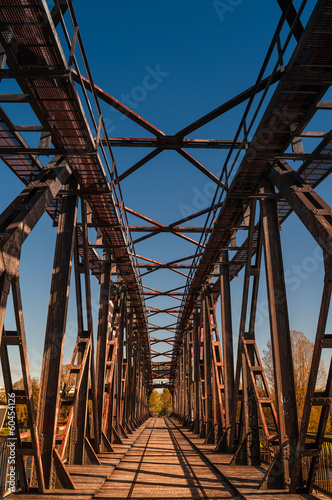 Old Railway Bridge over the Elbe in Magdeburg, Germany © neurobite