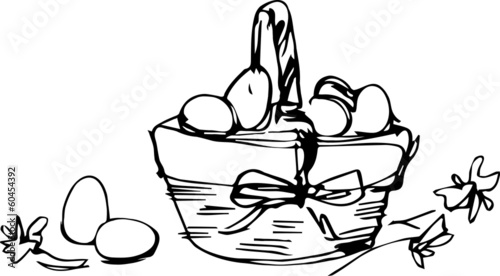 Preview basket with painted easter eggs