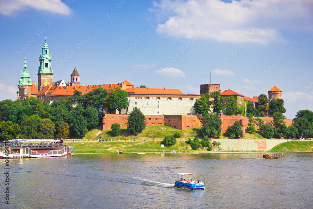 Beautiful medieval Wawel Castle, Cracow, Poland