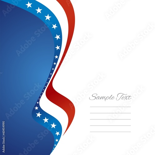 US left flag ribbon vector