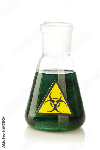 Medical tube with symbol biohazard