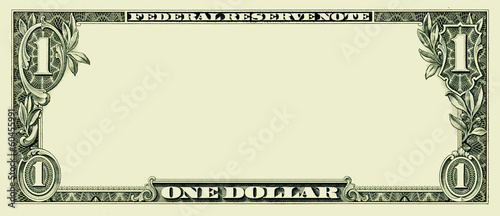 Blank one dollar bill photo