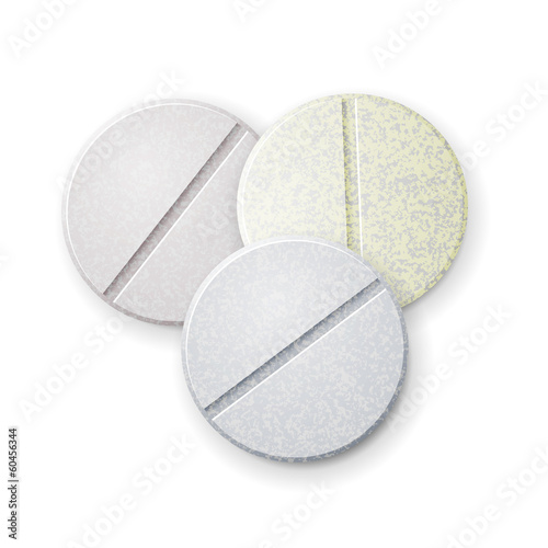 Realistic round pills with filler