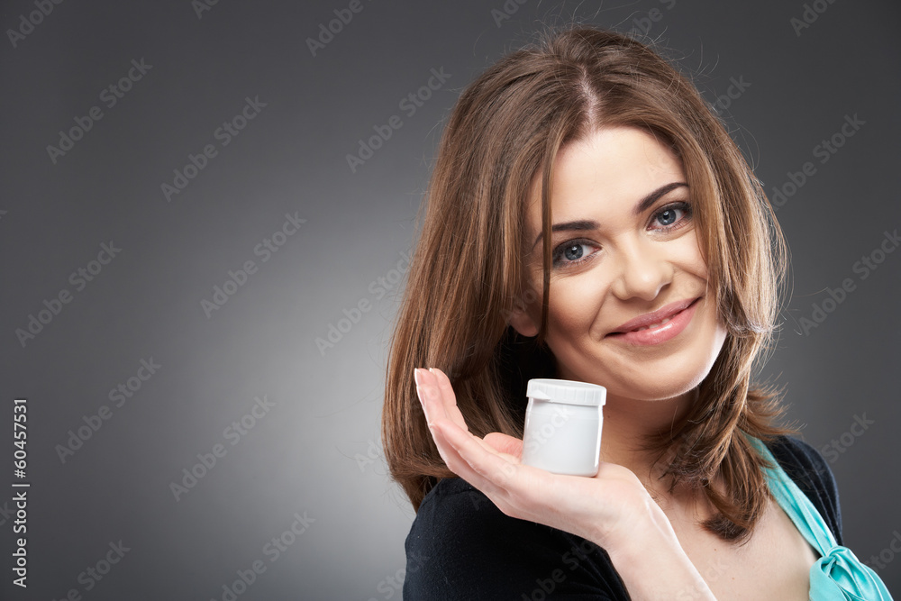 Young smiling woman with cream Young smiling woman with cream