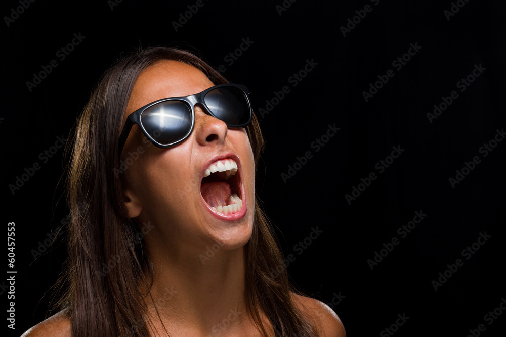 Beautiful young model with sunglasses Beautiful young model with sunglasses