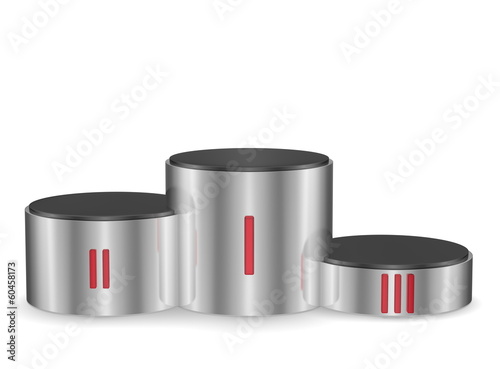 Cylindrical metallic pedestal. Front view