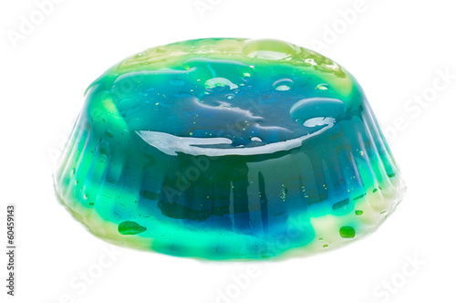 Multicolor jelly with water droplets isolated photo