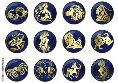 Zodiac Star Signs set . Vector set astrology sign
