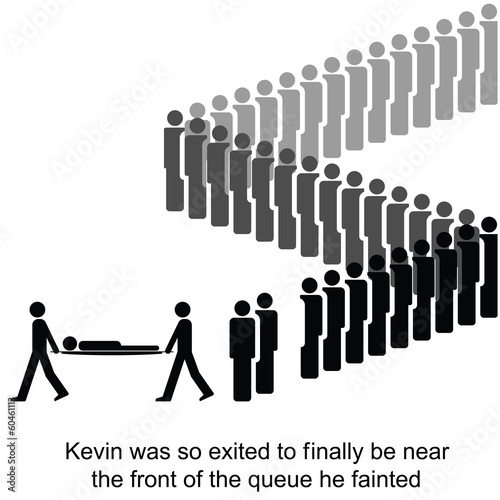 Kevin is taken away be paramedics cartoon