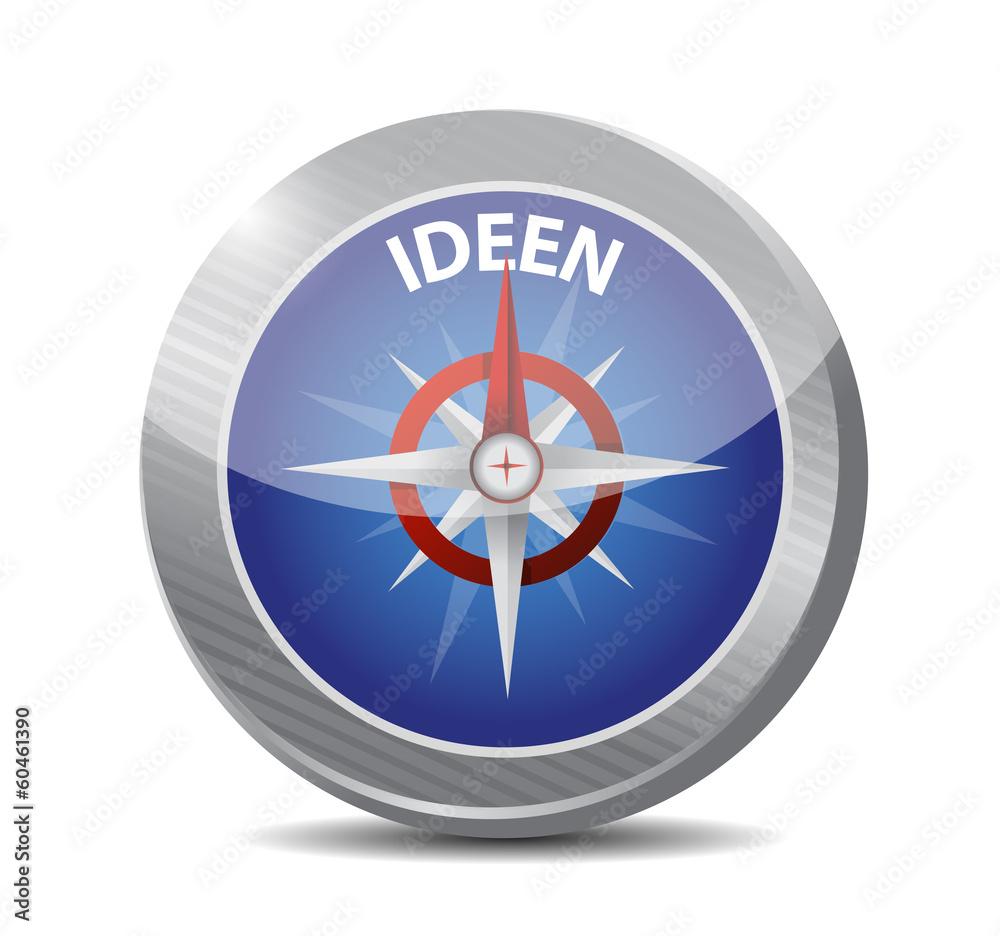 ideen compass. idea in german. illustration ideen compass. idea in german. illustration