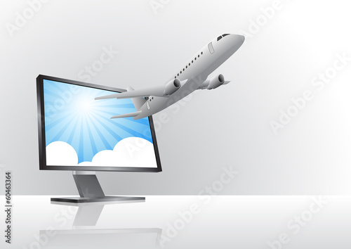 airplane and monitor