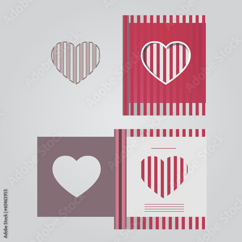 Template cards with red lines