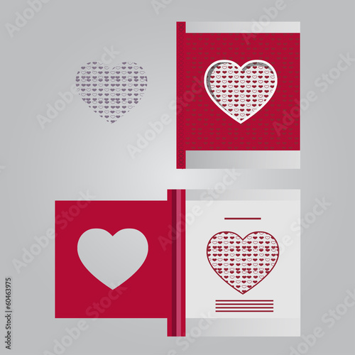 Template cards with hearts