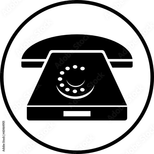 illustration of a rotary phone, black