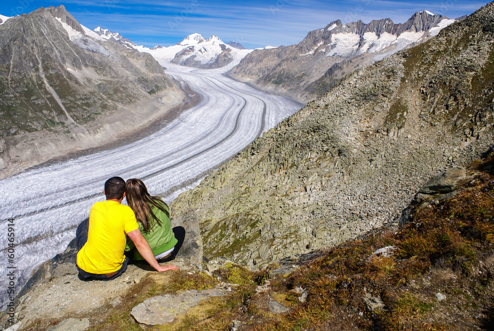 Fototapeta premium Aletch the longest glacier in Alps