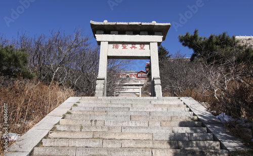 mount taishan top gate shandong province china