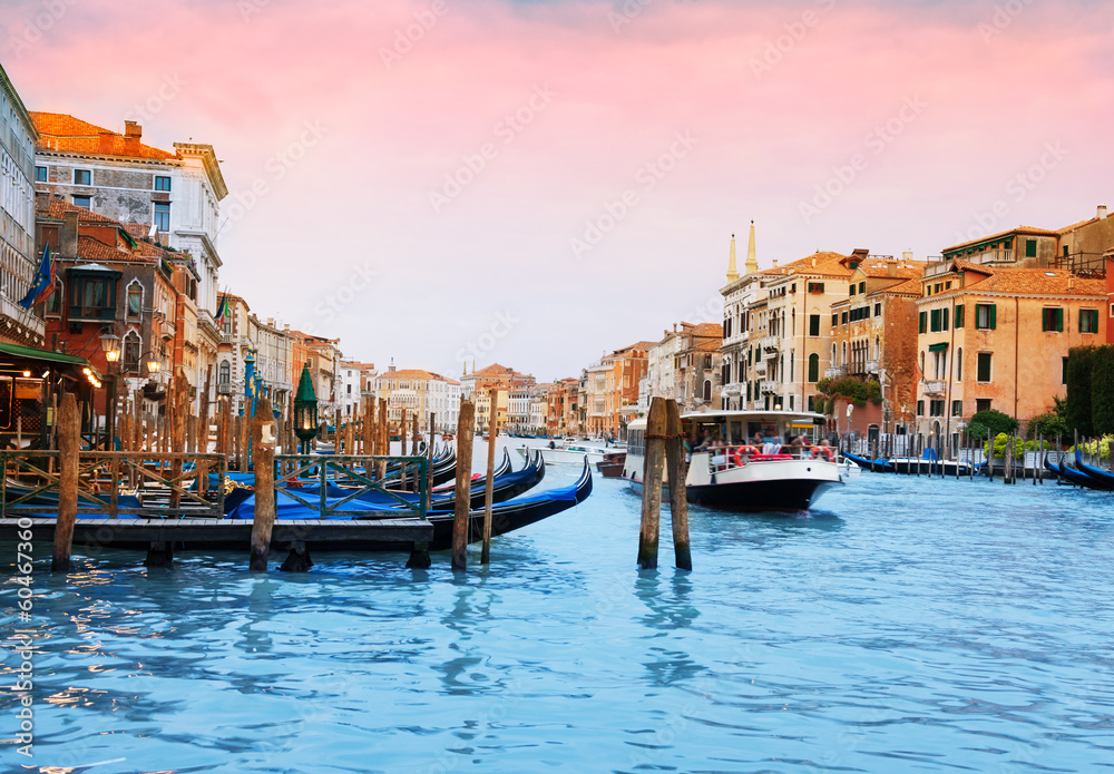 Boats and gondolas in Venice