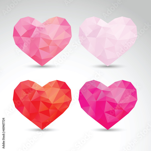 set of crystallized hearts