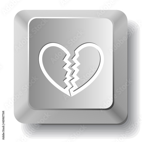 Unrequited love. Vector computer key.