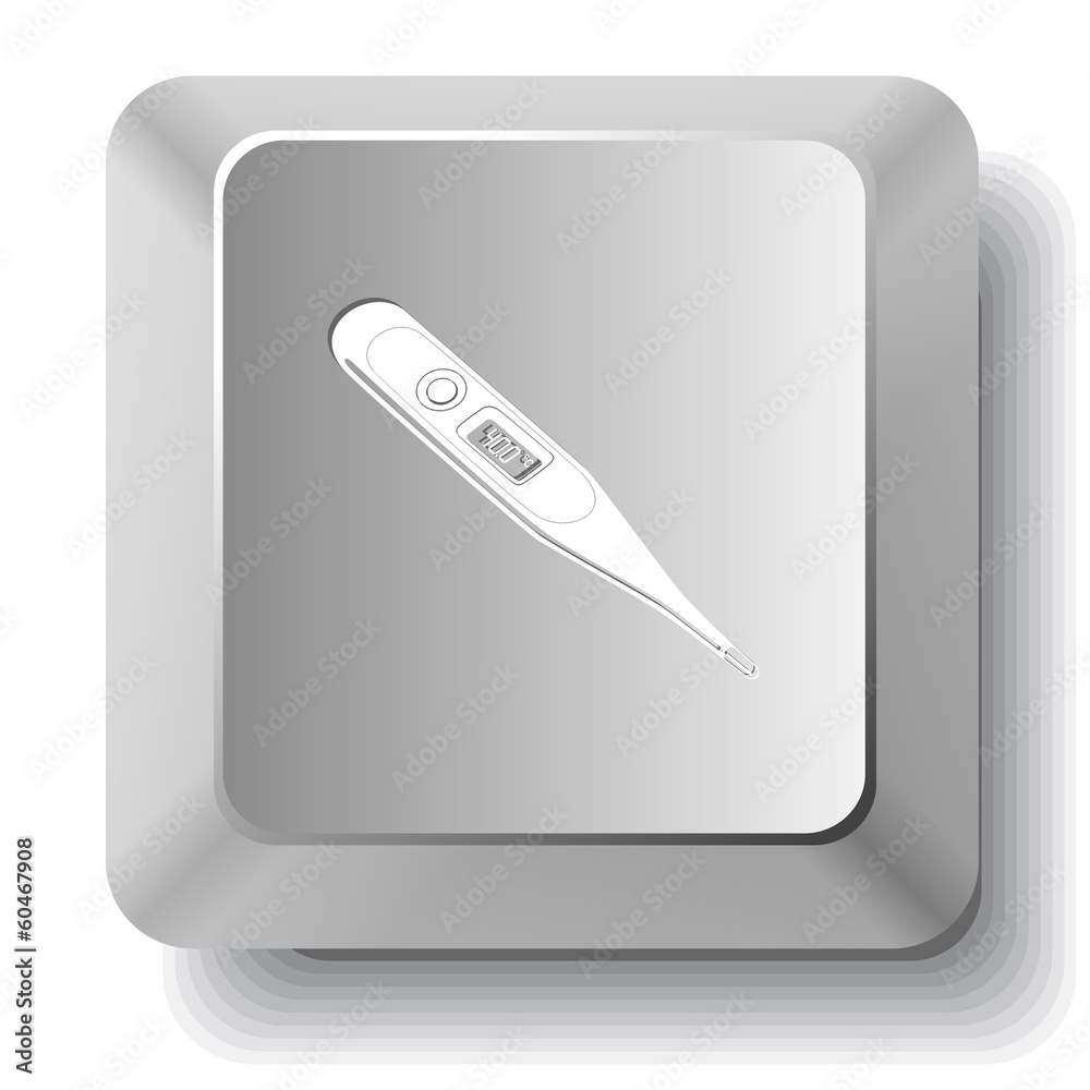 Thermometer. Shows 40 degrees Celsius. Vector computer key. Thermometer. Shows 40 degrees Celsius. Vector computer key.