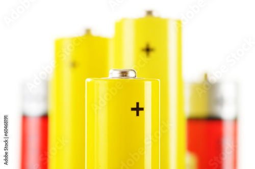 Composition with alkaline batteries. Chemical waste photo