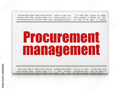 Business concept: newspaper headline Procurement Management