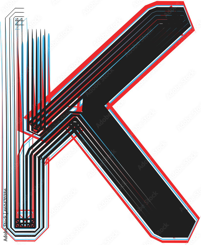 Font illustration letter K Font illustration letter K