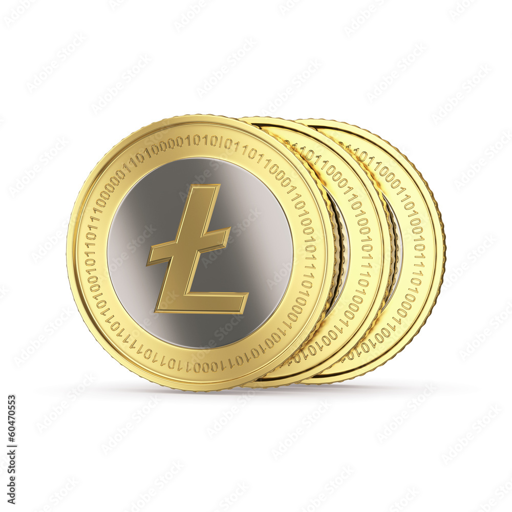 Golden Litecoin digital currency coin. Golden Litecoin digital currency coin.