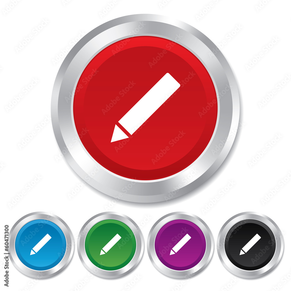 Pencil sign icon. Edit content button. Pencil sign icon. Edit content button.