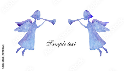 Картината върху платно romantic card with blue angels