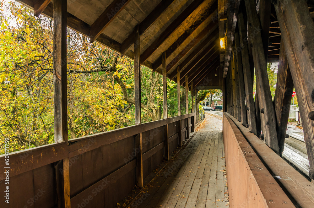 Fototapeta premium Interior of a Covered Bridge in Vermont