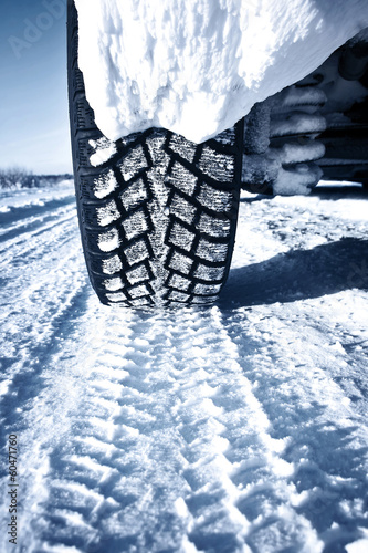 Closeup of car tires in winter © candy1812