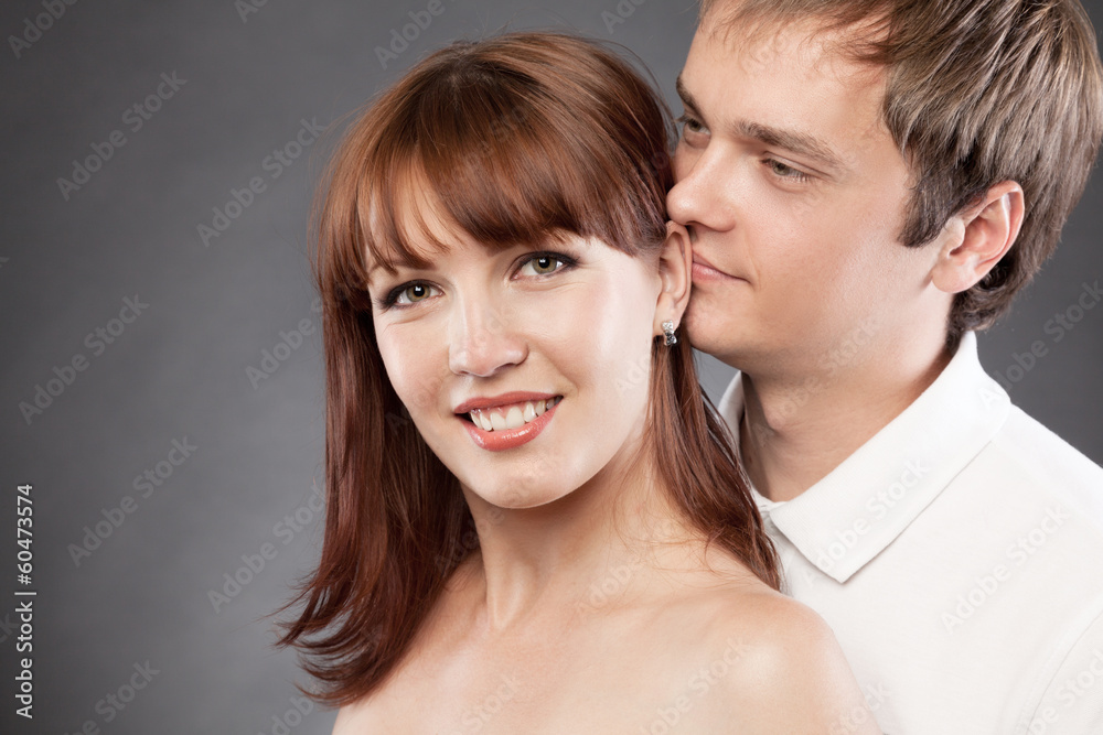 Сloseup portrait of happy young man and woman. Сloseup portrait of happy young man and woman.