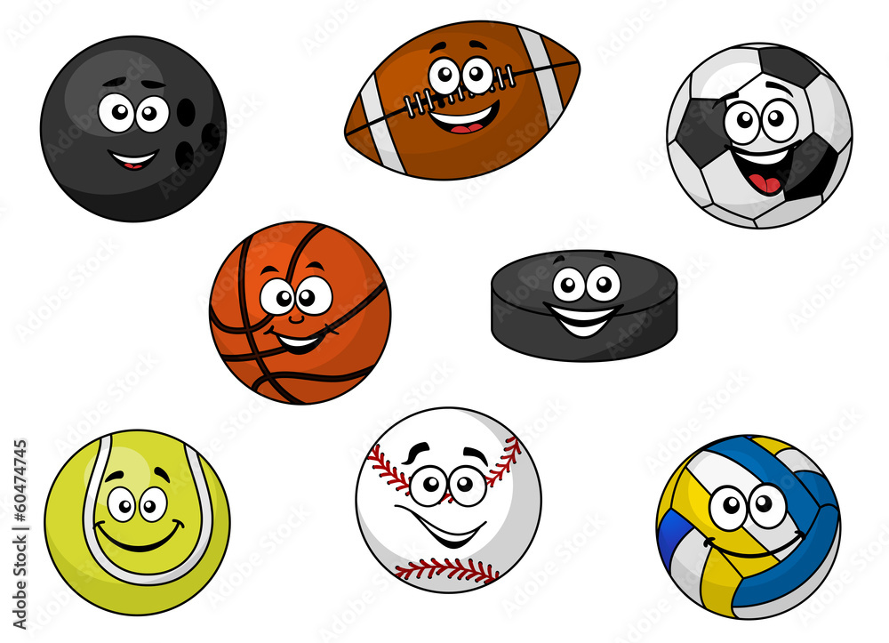 Fototapeta premium Happy sporting balls and equipment