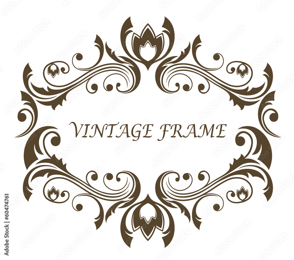 Vintage floral and foliate frame