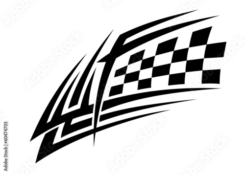 Racing tattoo in tribal style