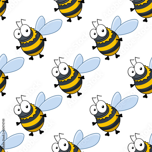 Seamless pattern of fat little honey bees © Vector Tradition