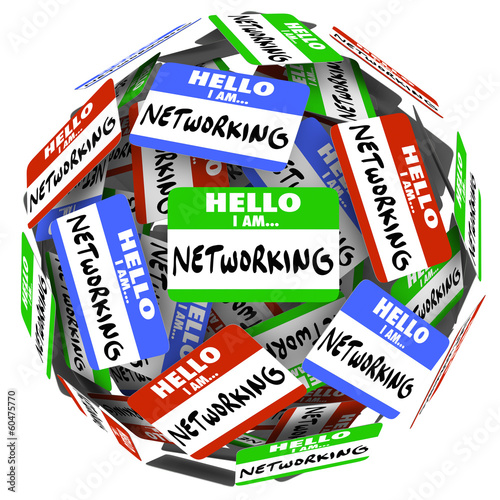 Networking Name Tag Sticker Ball Sphere Meet Greet New Opportuni