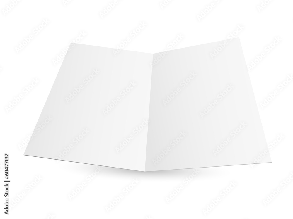 Blank white zigzag folded paper. Blank white zigzag folded paper.