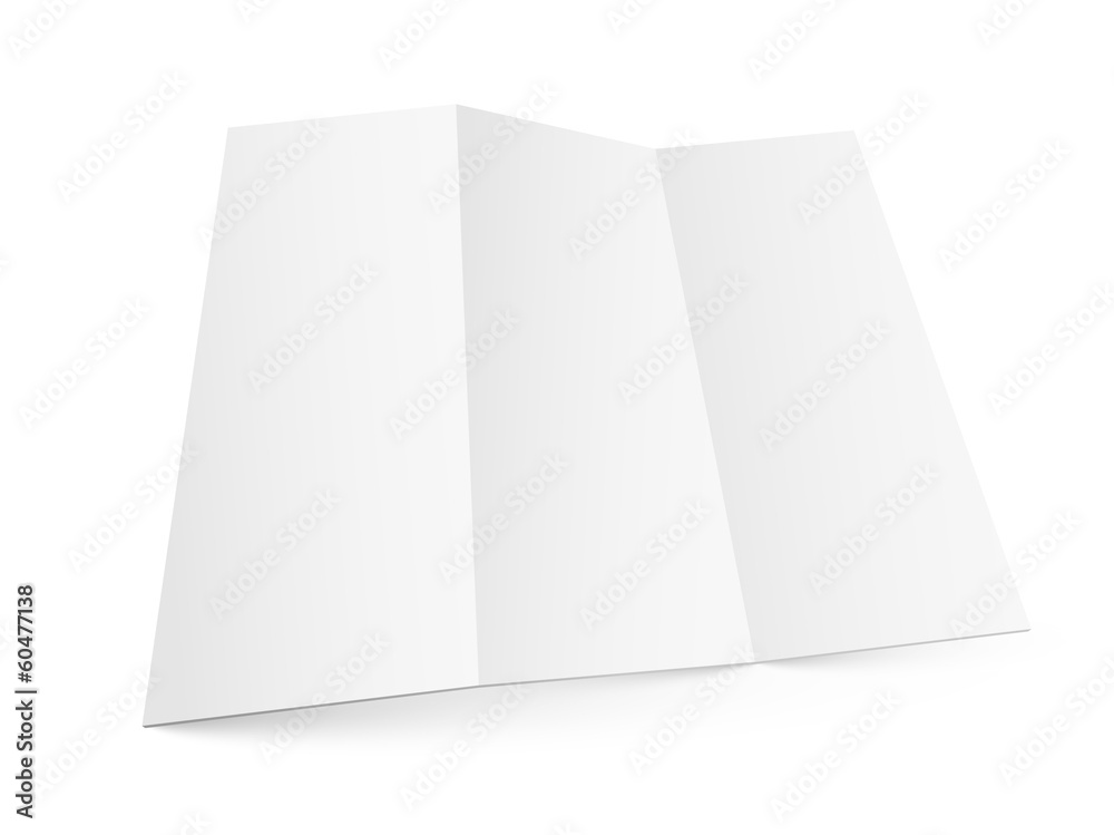 Blank white zigzag folded paper. Blank white zigzag folded paper.