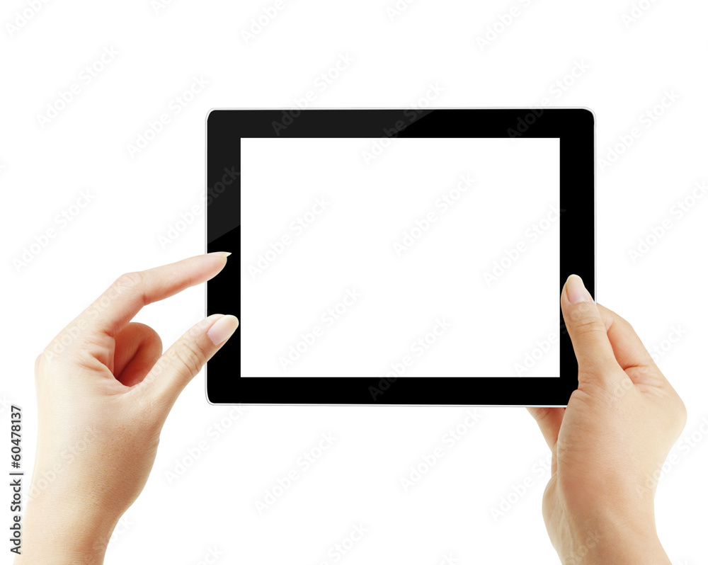 touch- tablet in hands