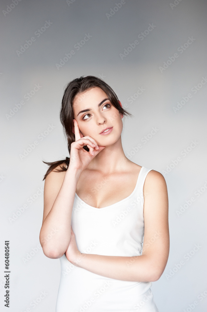 attractive thoughtful girl looking away attractive thoughtful girl looking away