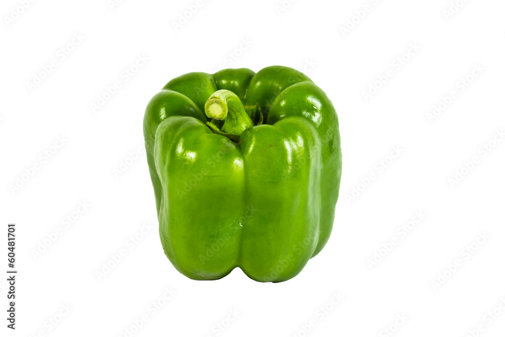 Green paprika isolated on white background Green paprika isolated on white background
