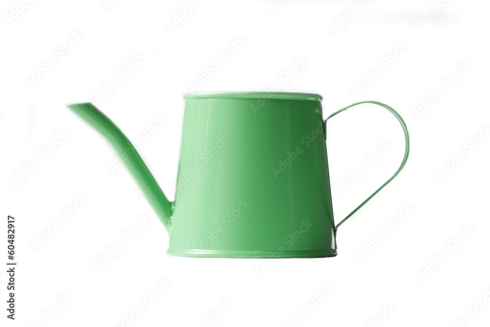 Green watering can mini isolated on white background Green watering can mini isolated on white background