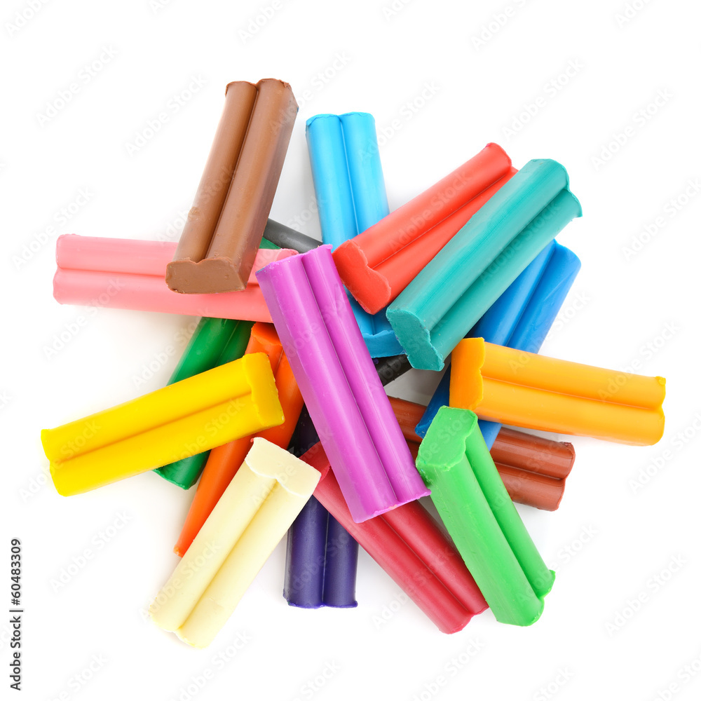 Colorful plasticine isolated on white background Colorful plasticine isolated on white background